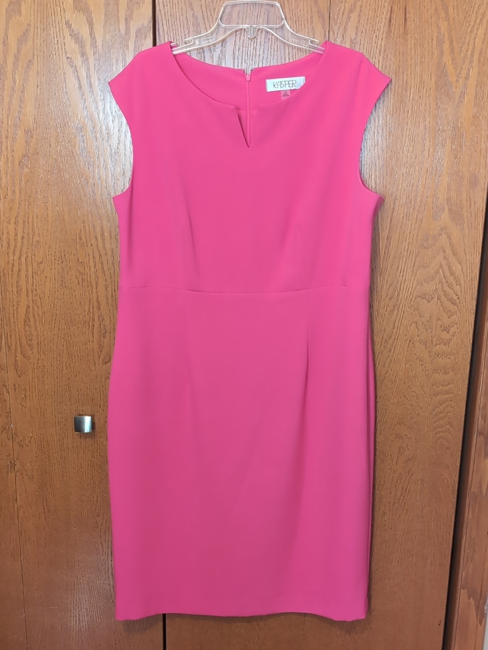 Kasper Hot Pink Cap-Sleeve Sheath Dress